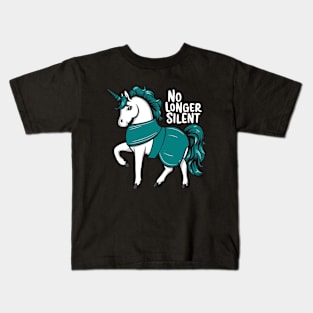 No Longer Silent, Unicorn, Sexual Assault Awareness Month Kids T-Shirt